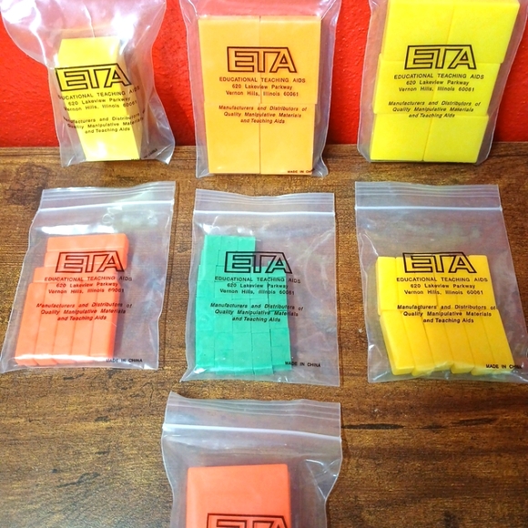 Lot of 7 ALGEBLOCKS SETS, EDUCATIONAL TEACHING AIDS ALGEBRA SCHOOL MANIPULATIVES - Picture 3 of 4